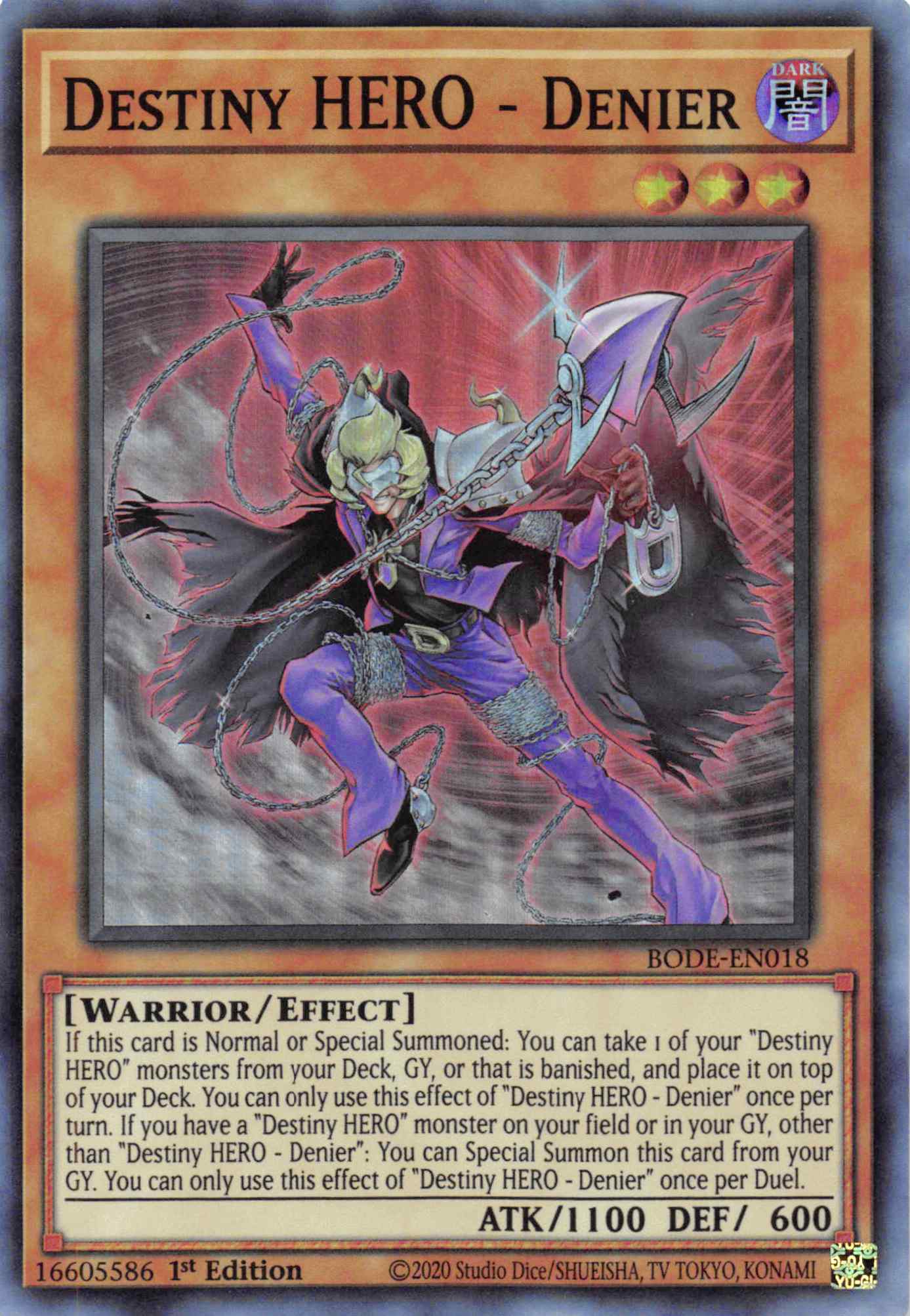 Destiny HERO - Denier [BODE-EN018] Super Rare | Odin's Place
