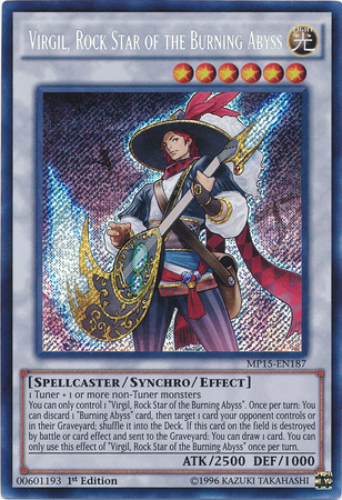 Virgil, Rock Star of the Burning Abyss [MP15-EN187] Secret Rare | Odin's Place