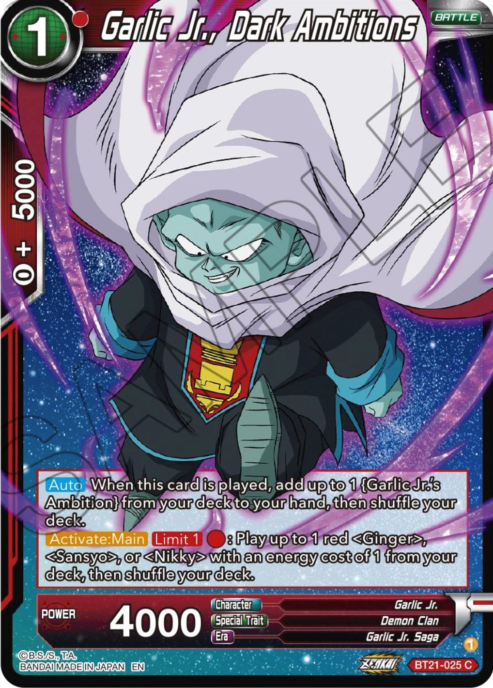 Garlic Jr., Dark Ambitions (BT21-025) [Wild Resurgence] | Odin's Place