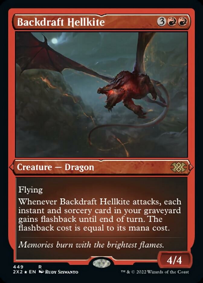 Backdraft Hellkite (Foil Etched) [Double Masters 2022] | Odin's Place