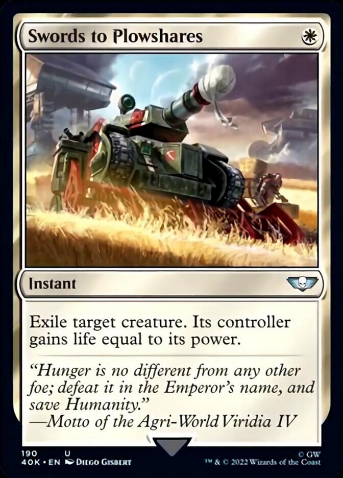 Swords to Plowshares (Surge Foil) [Warhammer 40,000] | Odin's Place