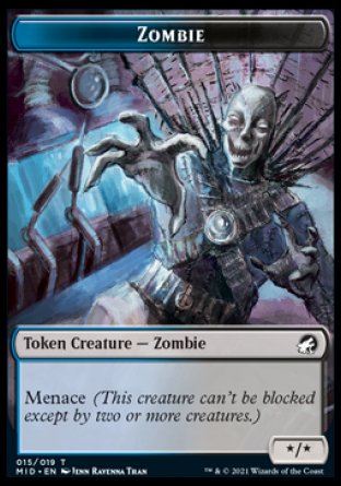 Wolf // Zombie (015) Double-Sided Token [Innistrad: Midnight Hunt Tokens] | Odin's Place