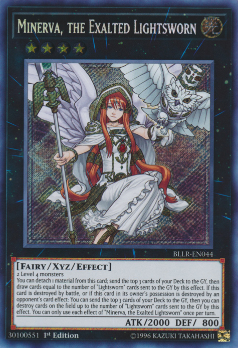 Minerva, the Exalted Lightsworn [BLLR-EN044] Secret Rare | Odin's Place