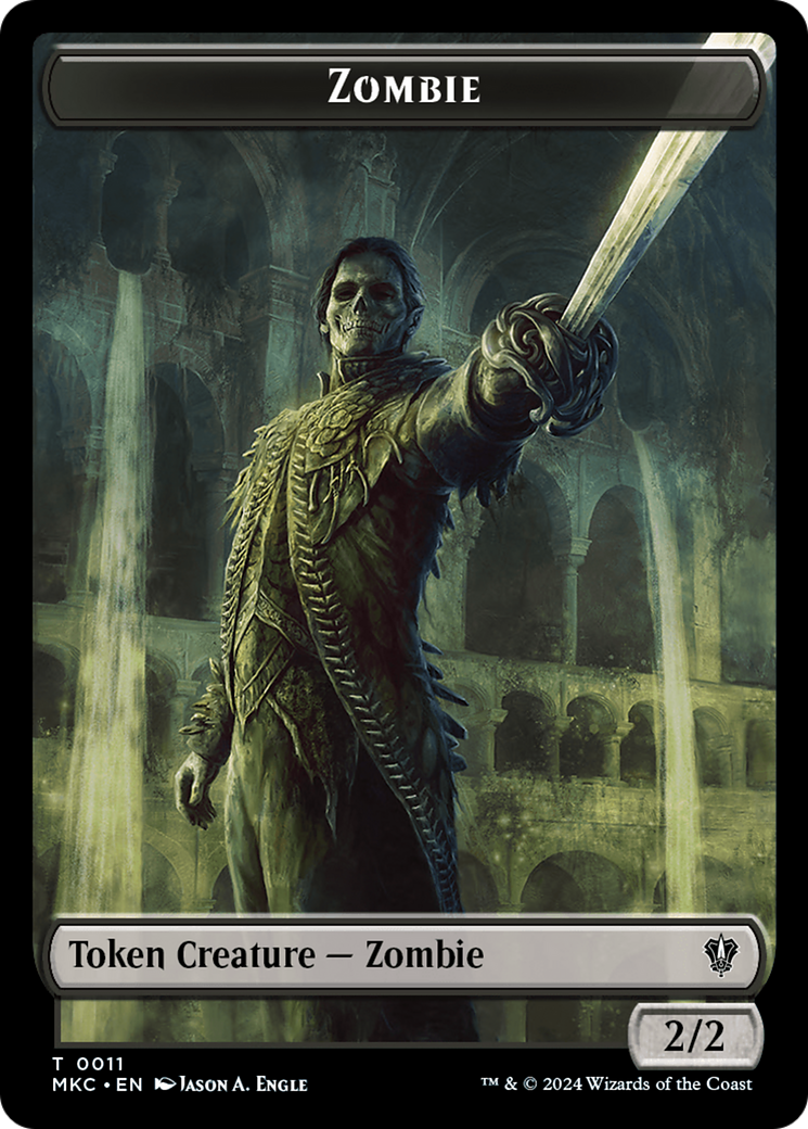 Salamander Warrior // Zombie Double-Sided Token [Murders at Karlov Manor Commander Tokens] | Odin's Place
