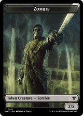 Salamander Warrior // Zombie Double-Sided Token [Murders at Karlov Manor Commander Tokens] | Odin's Place