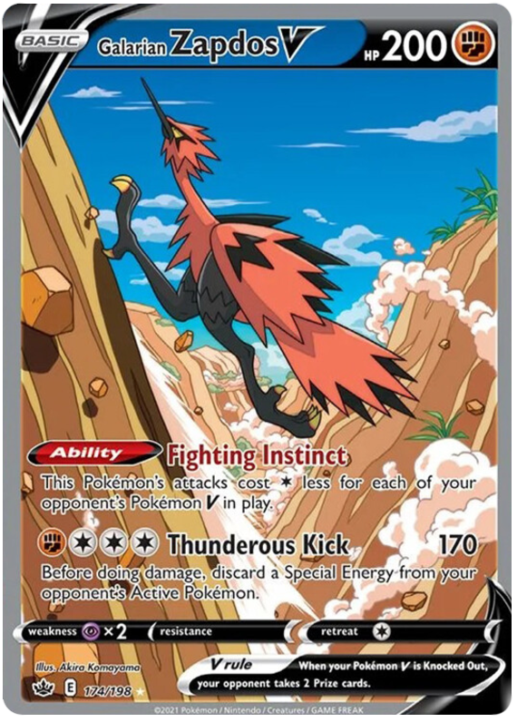 Galarian Zapdos V (174/198) [Sword & Shield: Chilling Reign] | Odin's Place
