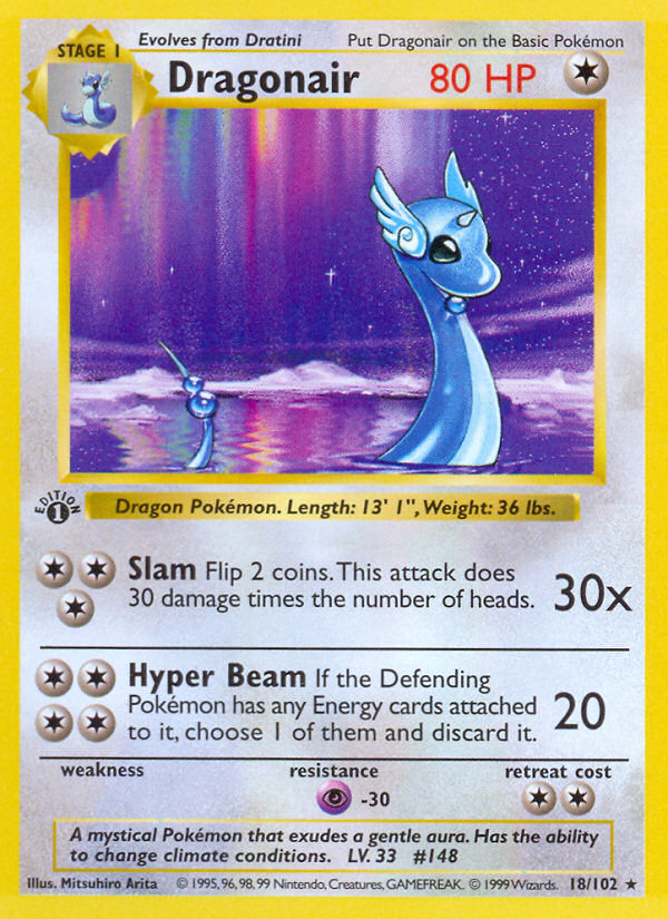 Dragonair (18/102) (Shadowless) [Base Set 1st Edition] | Odin's Place