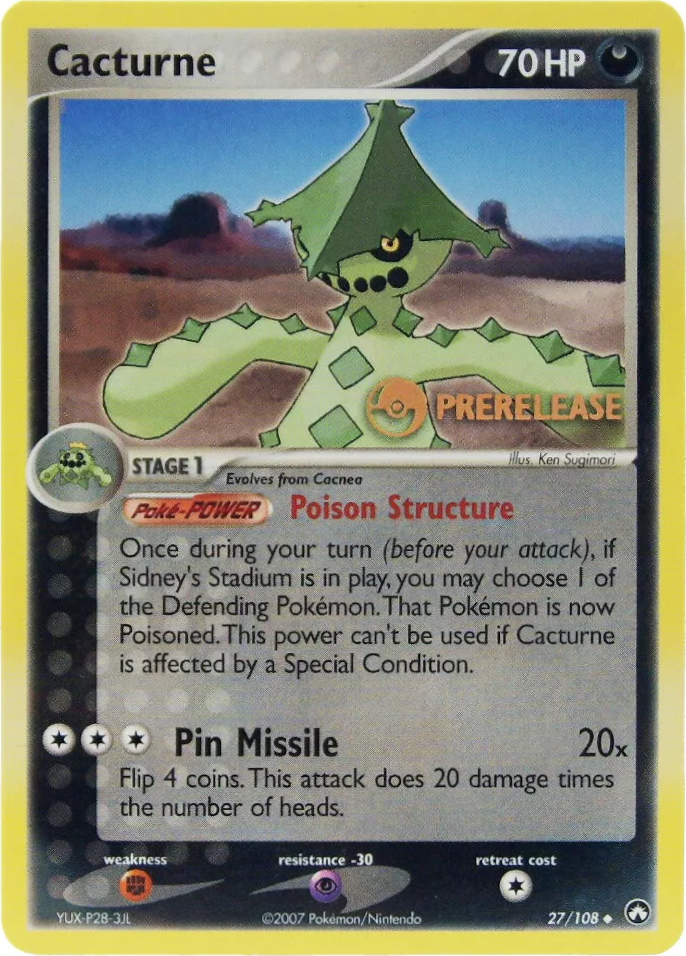 Cacturne (27/108) (Prerelease Promo) [EX: Power Keepers] | Odin's Place