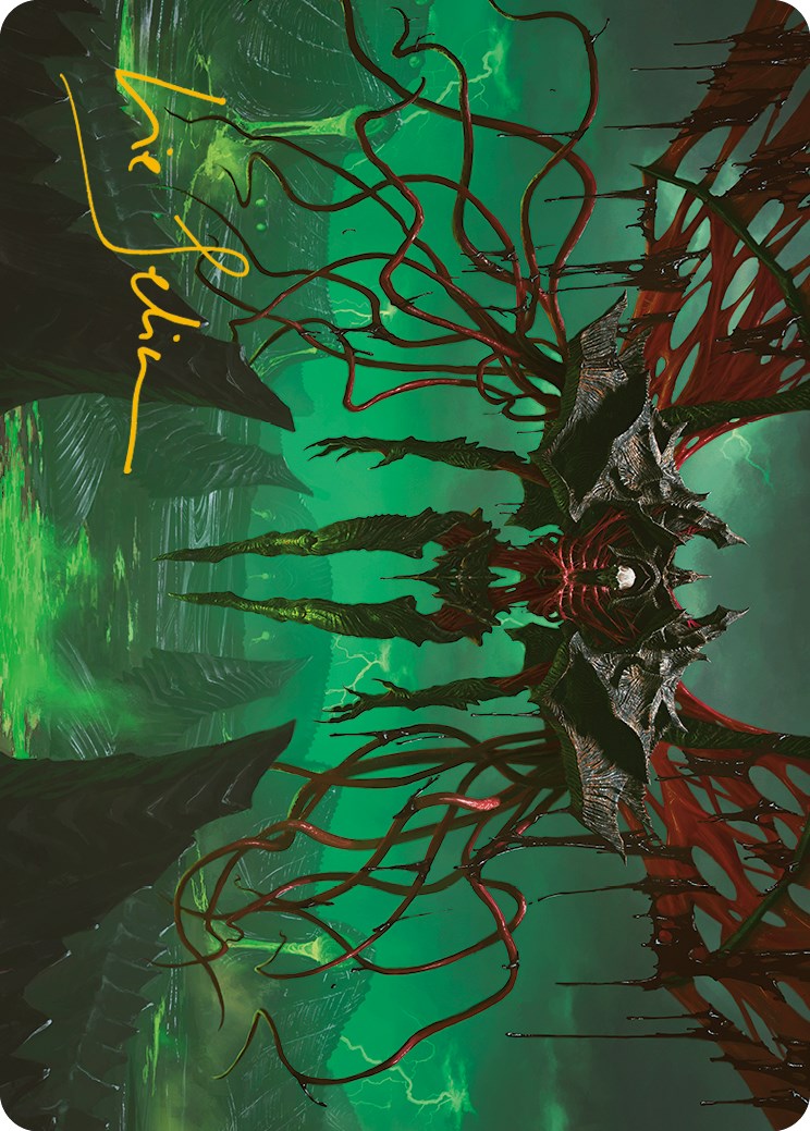 Archfiend of the Dross Art Card (Gold-Stamped Signature) [Phyrexia: All Will Be One Art Series] | Odin's Place