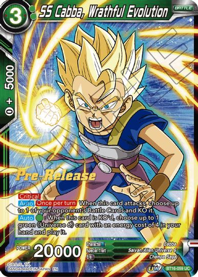 SS Cabba, Wrathful Evolution (BT16-059) [Realm of the Gods Prerelease Promos] | Odin's Place