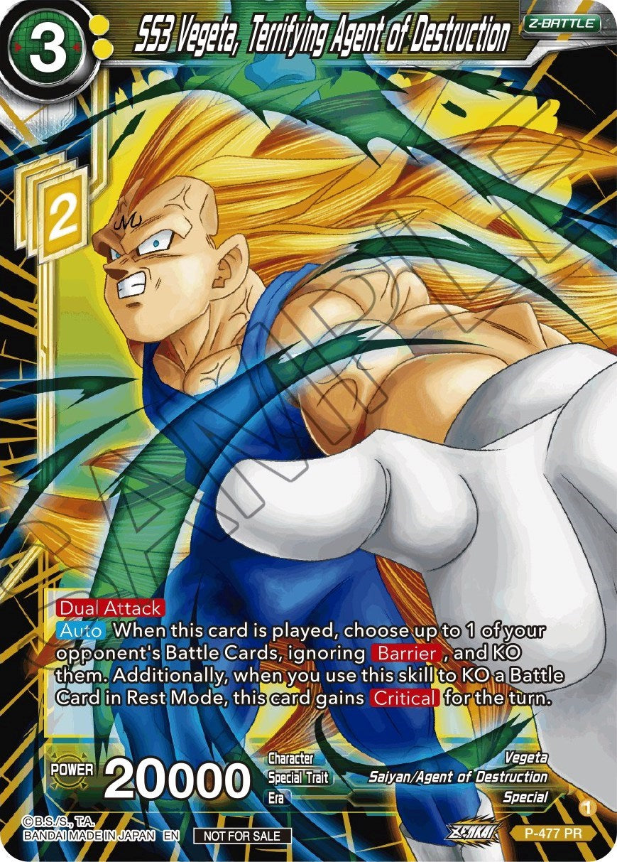 SS3 Vegeta, Terrifying Agent of Destruction (Silver Foil) (P-477) [Tournament Promotion Cards] | Odin's Place