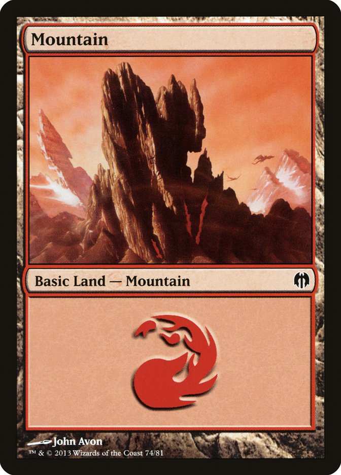 Mountain (74) [Duel Decks: Heroes vs. Monsters] | Odin's Place