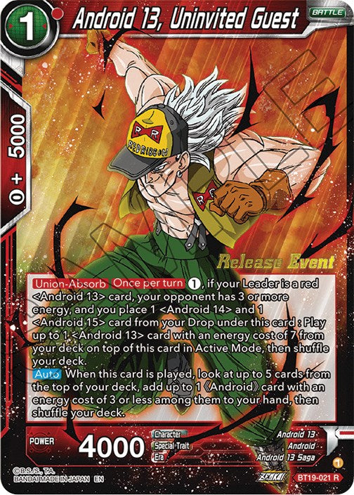 Android 13, Uninvited Guest (Fighter's Ambition Holiday Pack) (BT19-021) [Tournament Promotion Cards] | Odin's Place