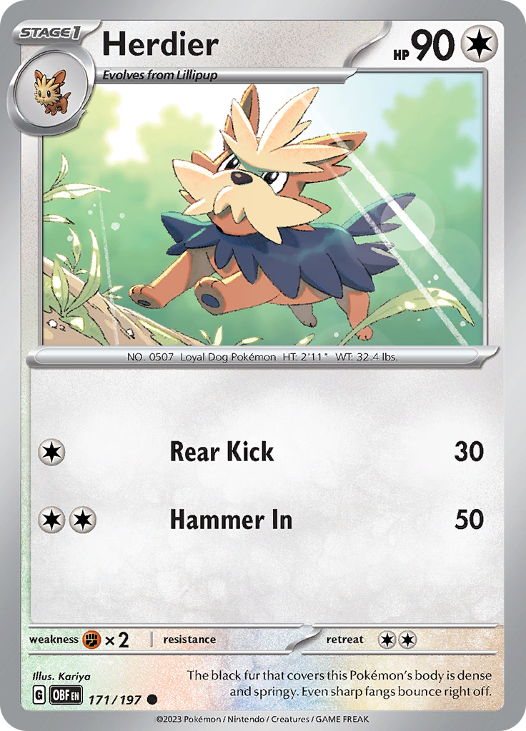 Herdier (171/197) [Scarlet & Violet: Obsidian Flames] | Odin's Place