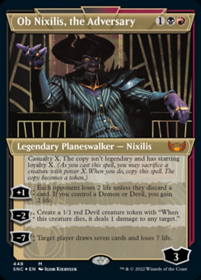 Ob Nixilis, the Adversary (Showcase Art Deco Foil Etched) [Streets of New Capenna] | Odin's Place
