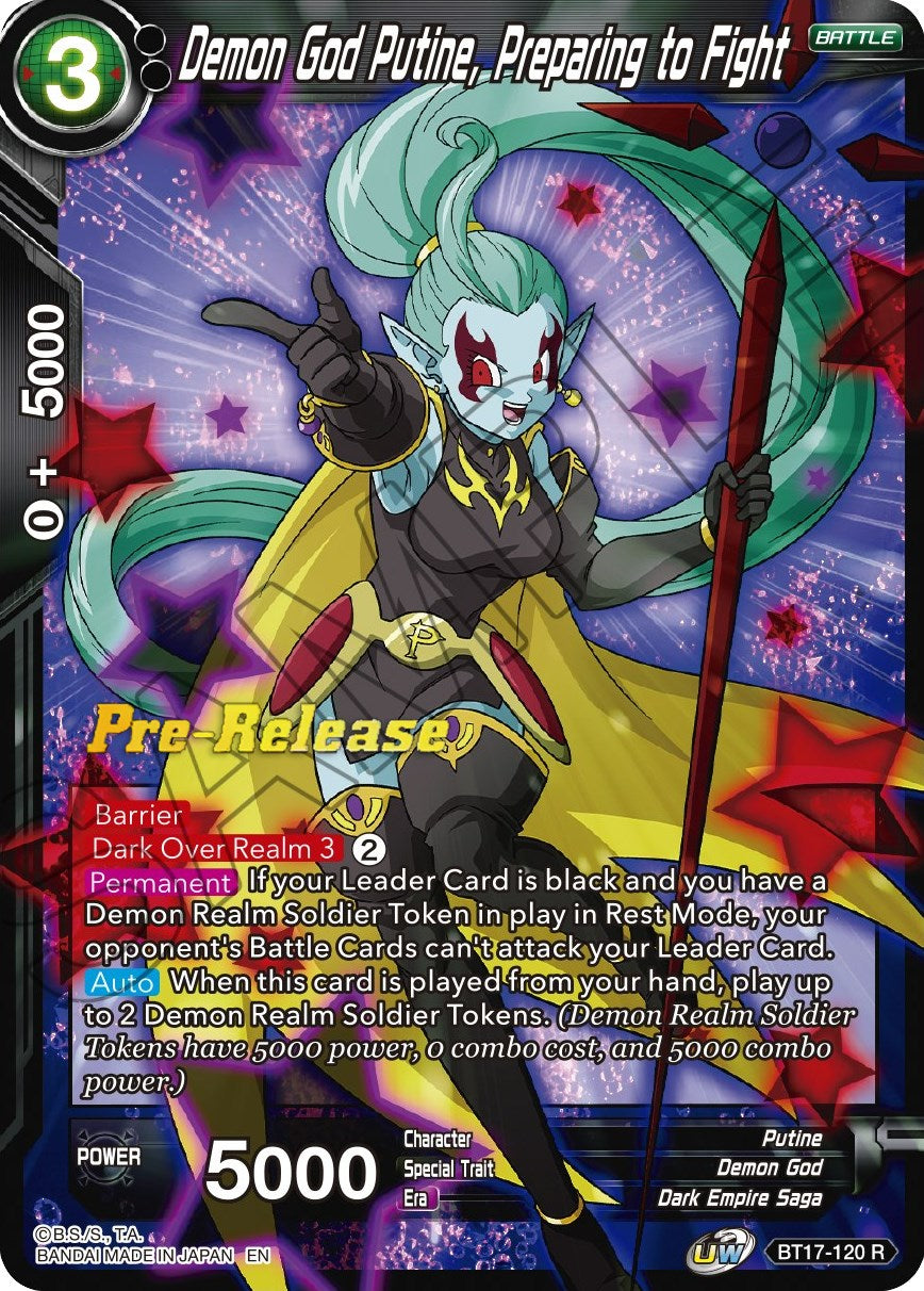 Demon God Putine, Preparing to Fight (BT17-120) [Ultimate Squad Prerelease Promos] | Odin's Place