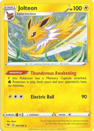 Jolteon (047/185) (Cosmos Holo) [Sword & Shield: Vivid Voltage] | Odin's Place