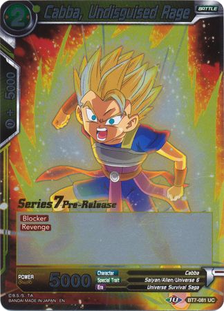 Cabba, Undisguised Rage (BT7-081_PR) [Assault of the Saiyans Prerelease Promos] | Odin's Place