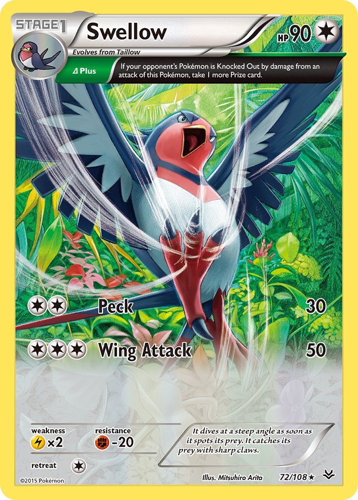 Swellow (72/108) (Theme Deck Exclusive) [XY: Roaring Skies] | Odin's Place