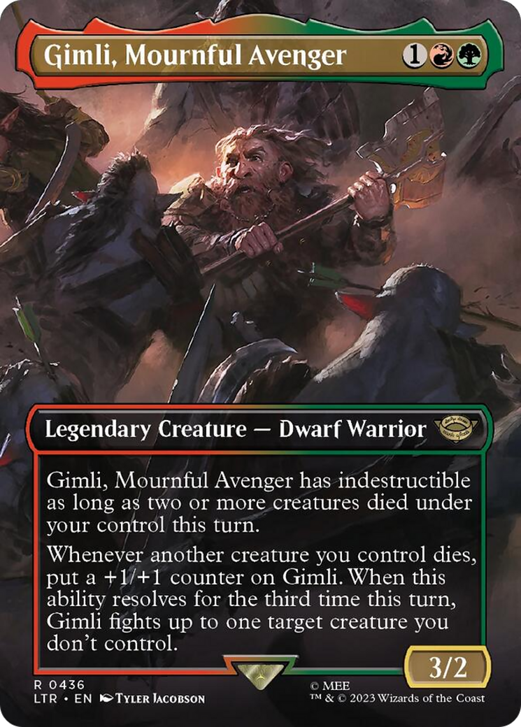 Gimli, Mournful Avenger (Borderless Alternate Art) [The Lord of the Rings: Tales of Middle-Earth] | Odin's Place