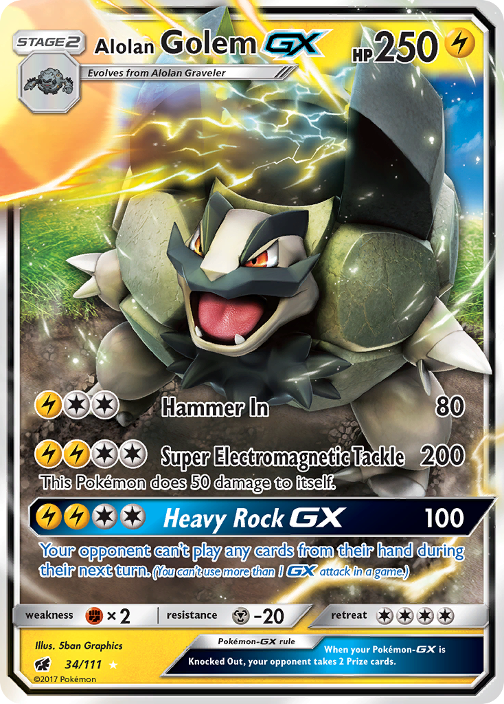 Alolan Golem GX (34/111) [Sun & Moon: Crimson Invasion] | Odin's Place