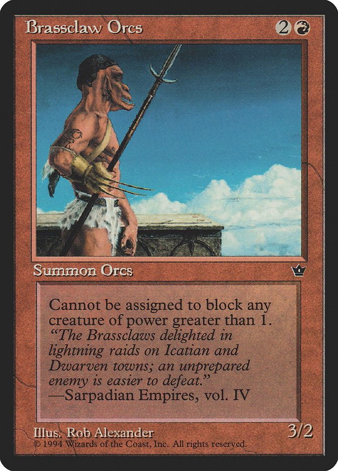 Brassclaw Orcs (Rob Alexander - Sarpadian Empires Flavor Text) [Fallen Empires] | Odin's Place