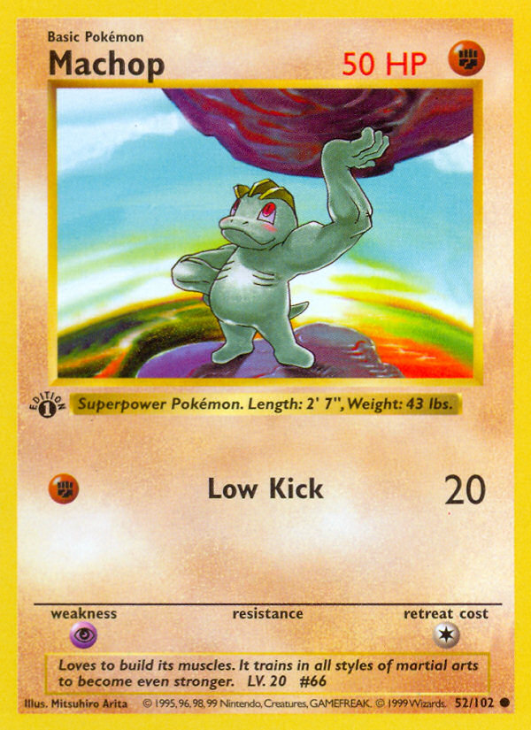 Machop (52/102) (Shadowless) [Base Set 1st Edition] | Odin's Place