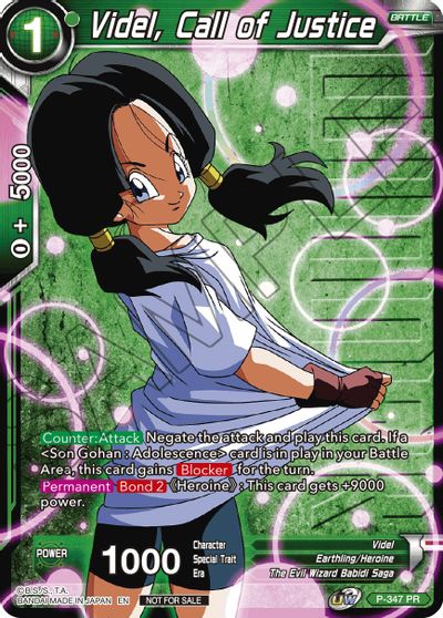 Videl, Call of Justice (Winner Stamped) (P-347) [Tournament Promotion Cards] | Odin's Place