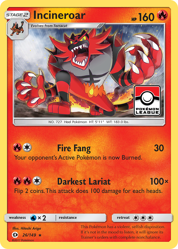 Incineroar (26/149) [Sun & Moon: Base Set] | Odin's Place
