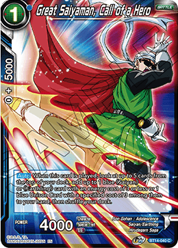Great Saiyaman, Call of a Hero (BT14-040) [Cross Spirits] | Odin's Place