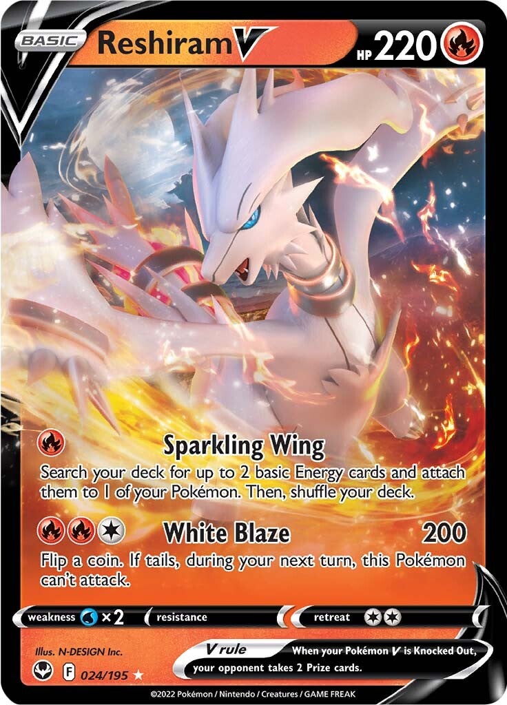 Reshiram V (024/195) [Sword & Shield: Silver Tempest] | Odin's Place