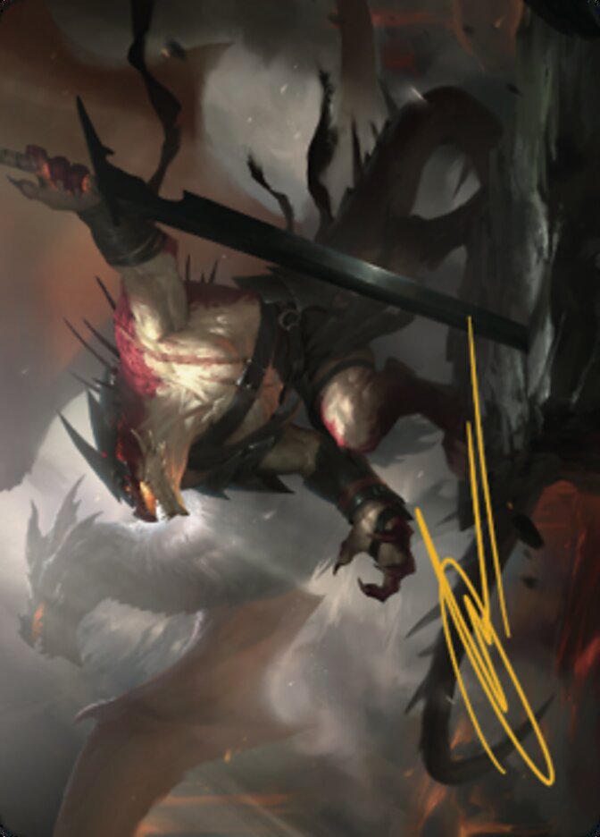 Rivaz of the Claw Art Card (Gold-Stamped Signature) [Dominaria United Art Series] | Odin's Place