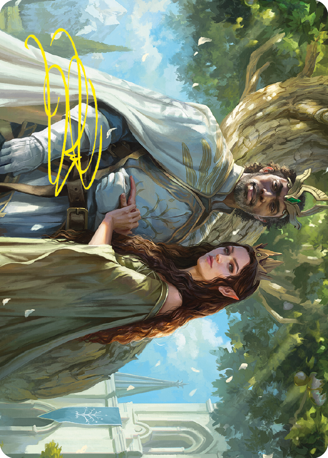 Aragorn and Arwen, Wed Art Card (Gold-Stamped Signature) [The Lord of the Rings: Tales of Middle-earth Art Series] | Odin's Place