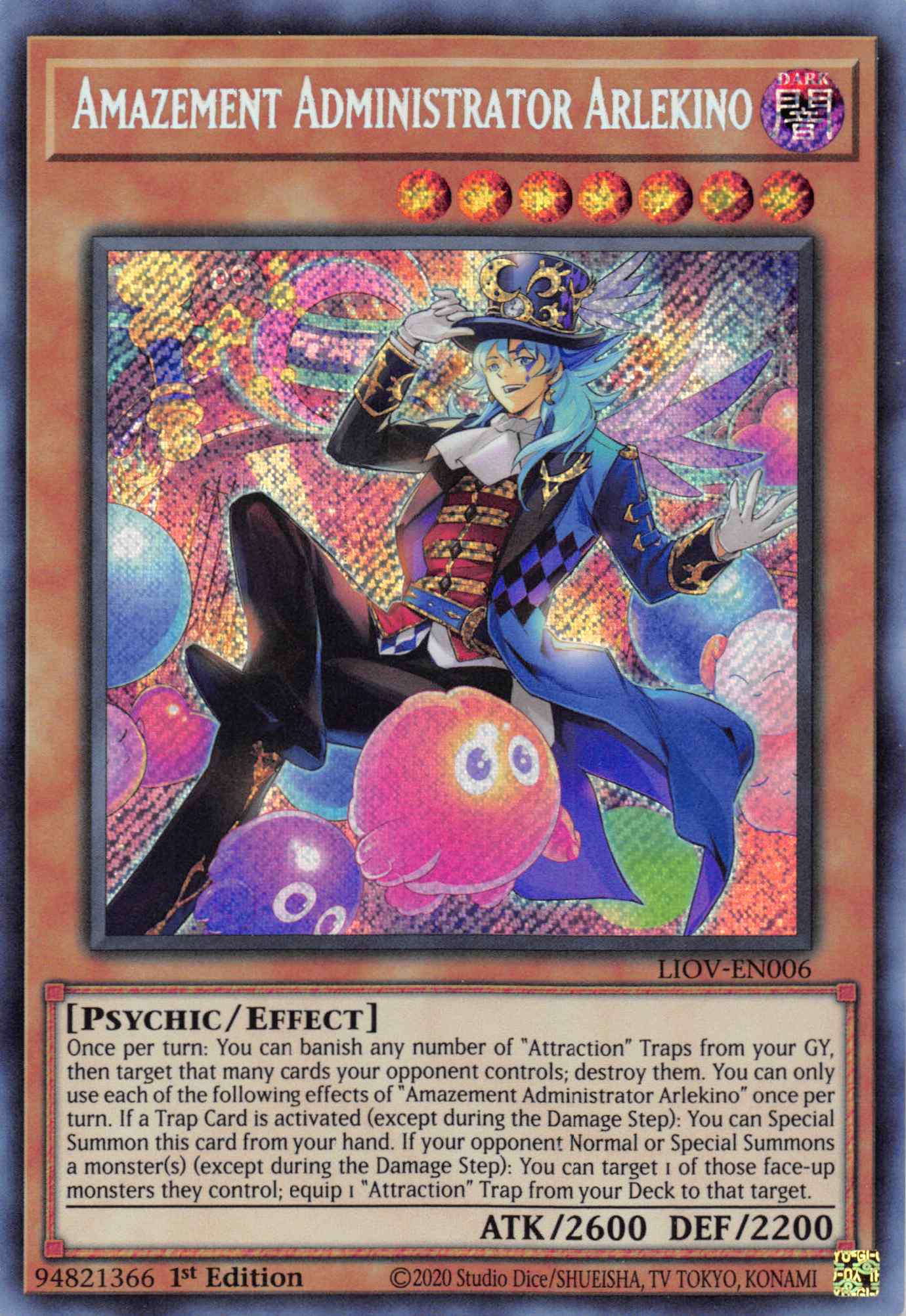 Amazement Administrator Arlekino [LIOV-EN006] Secret Rare | Odin's Place