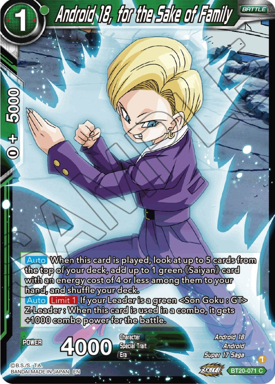 Android 18, for the Sake of Family (BT20-071) [Power Absorbed] | Odin's Place