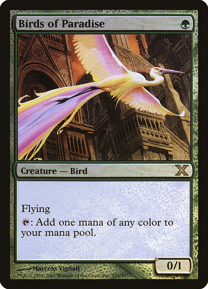 Birds of Paradise (Premium Foil) [Tenth Edition] | Odin's Place