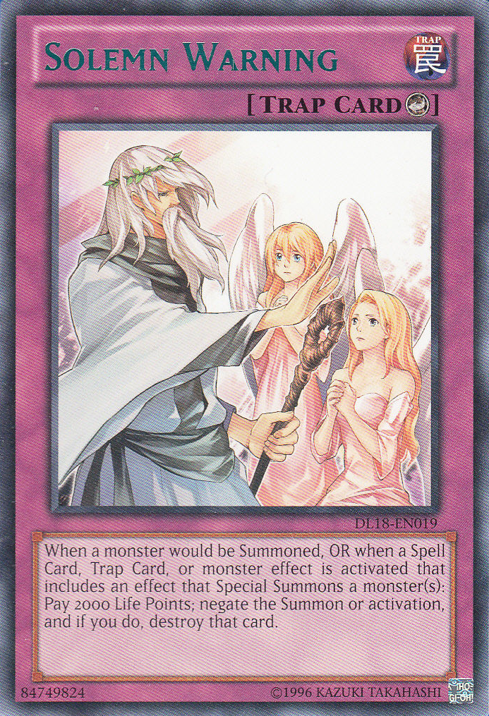 Solemn Warning (Green) [DL18-EN019] Rare | Odin's Place