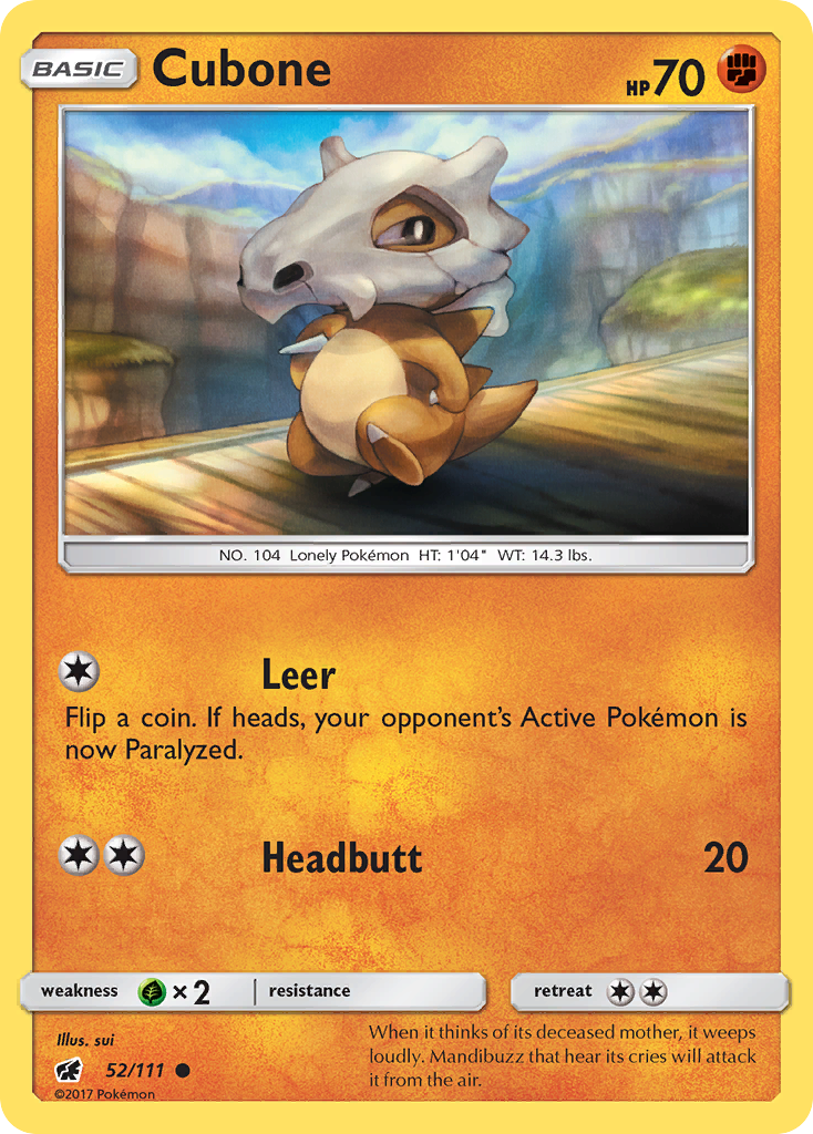 Cubone (52/111) [Sun & Moon: Crimson Invasion] | Odin's Place