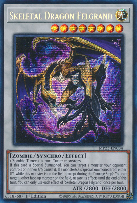 Skeletal Dragon Felgrand [MP23-EN084] Prismatic Secret Rare | Odin's Place