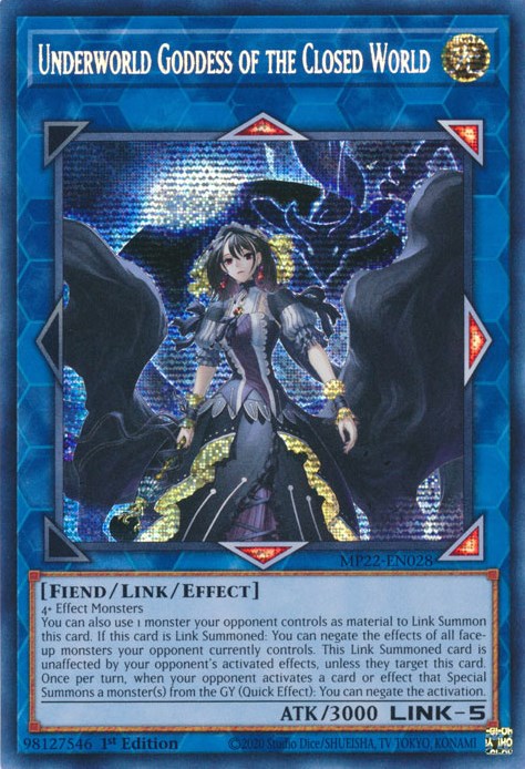 Underworld Goddess of the Closed World [MP22-EN028] Prismatic Secret Rare | Odin's Place