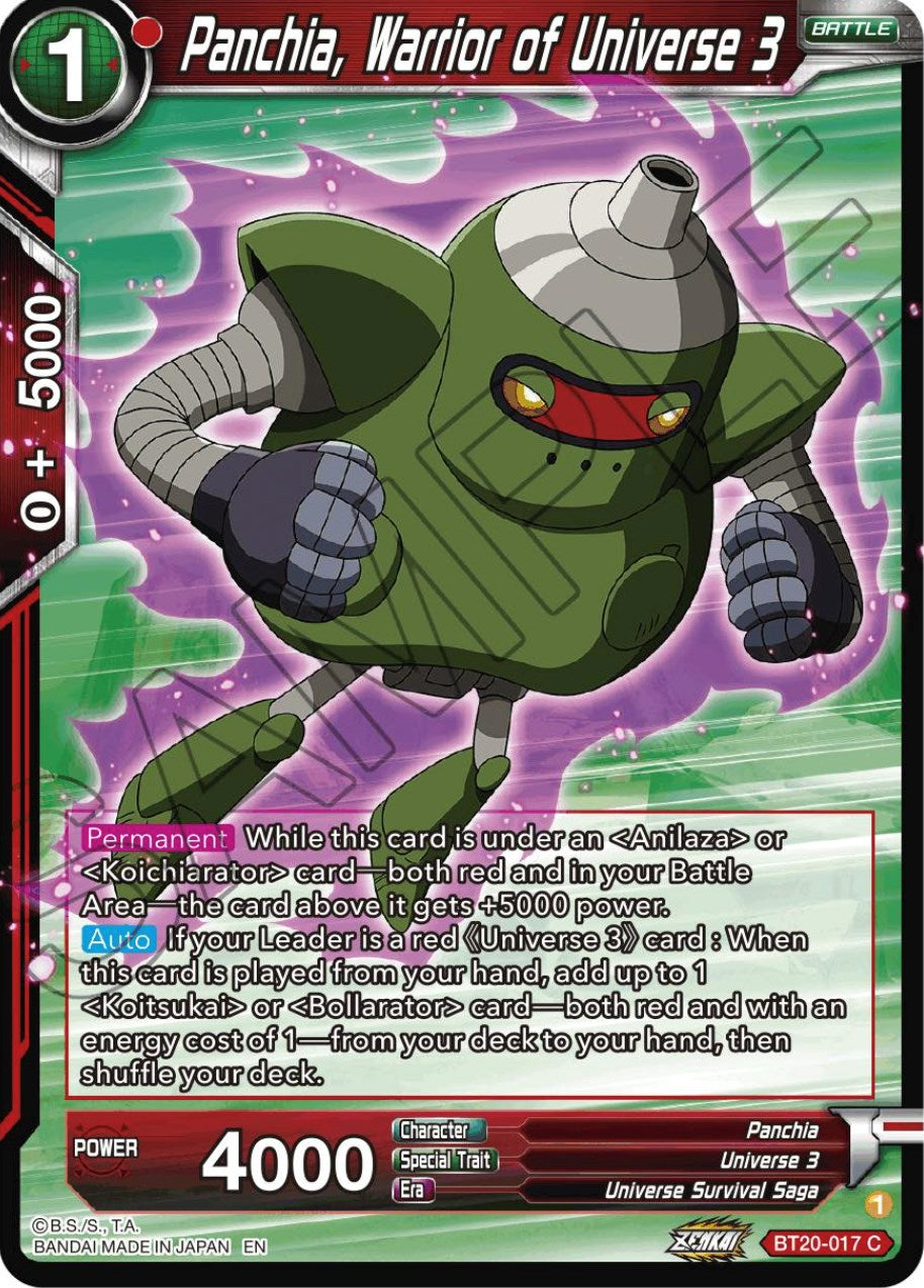 Panchia, Warrior of Universe 3 (BT20-017) [Power Absorbed] | Odin's Place