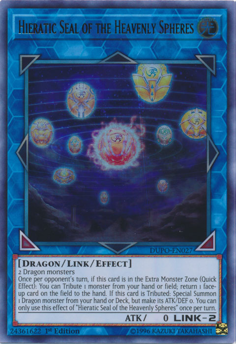 Hieratic Seal of the Heavenly Spheres [DUPO-EN027] Ultra Rare | Odin's Place