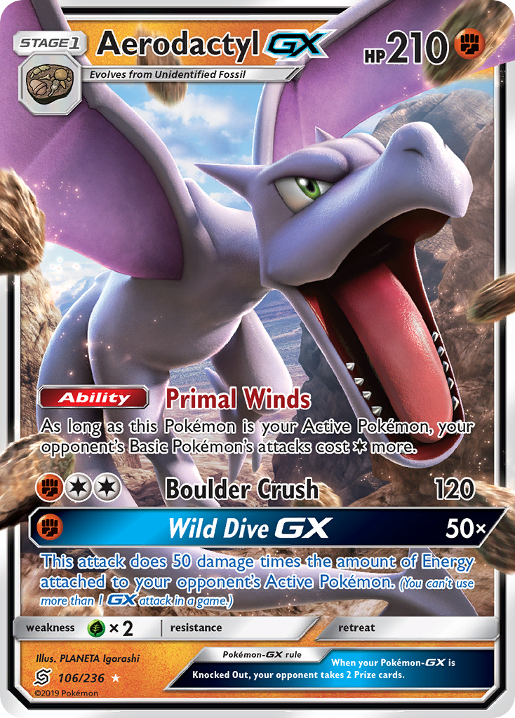Aerodactyl GX (106/236) [Sun & Moon: Unified Minds] | Odin's Place