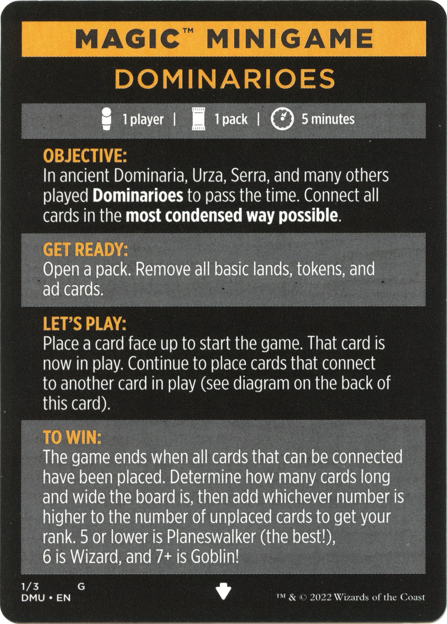 Dominarioes (Magic Minigame) [Dominaria United Minigame] | Odin's Place
