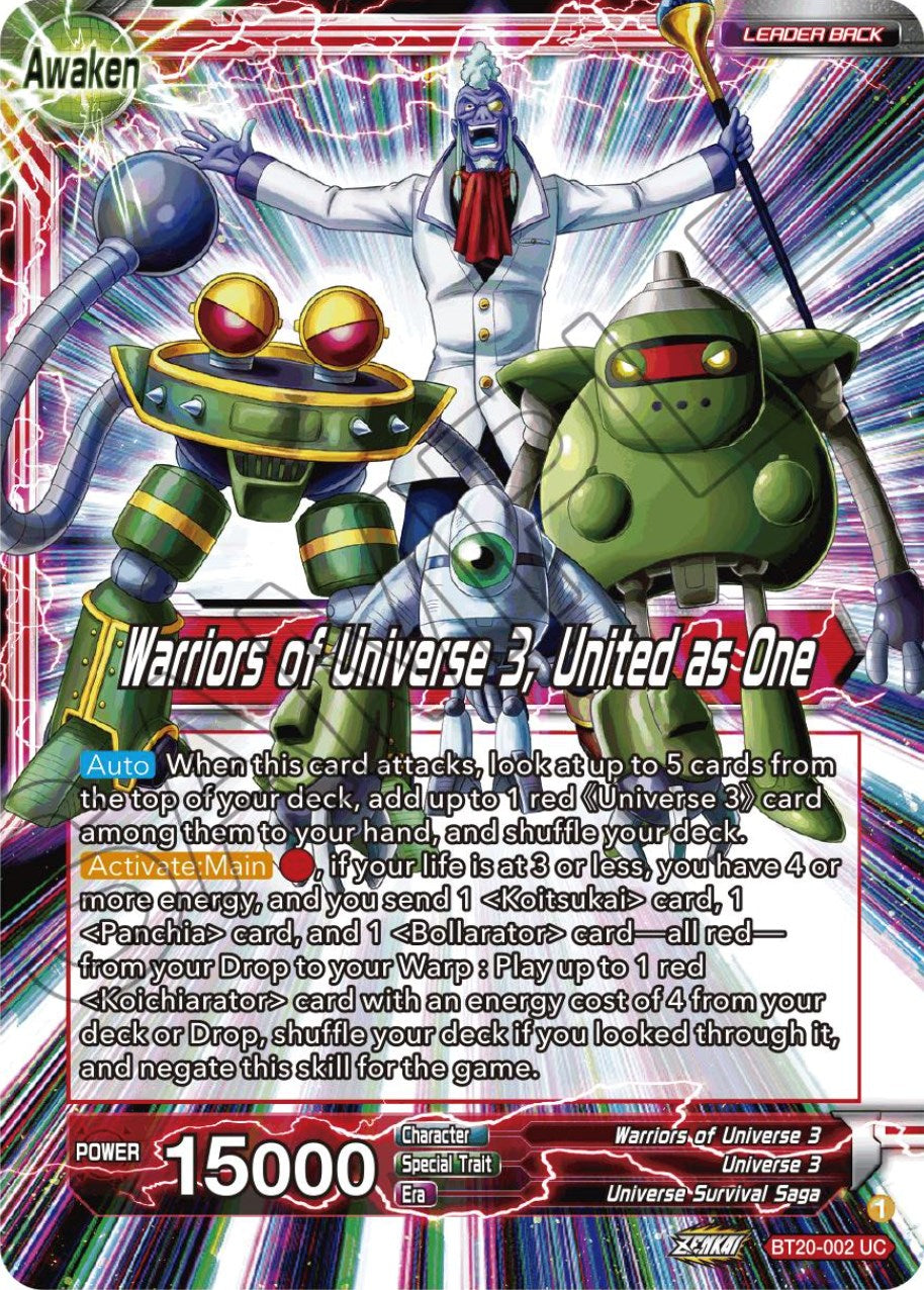 Paparoni // Warriors of Universe 3, United as One (BT20-002) [Power Absorbed] | Odin's Place
