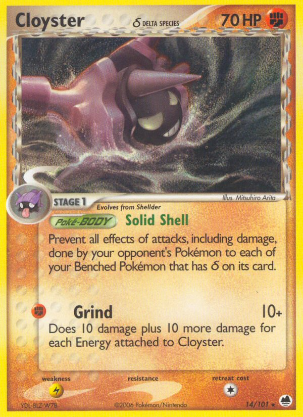 Cloyster (14/101) (Delta Species) [EX: Dragon Frontiers] | Odin's Place