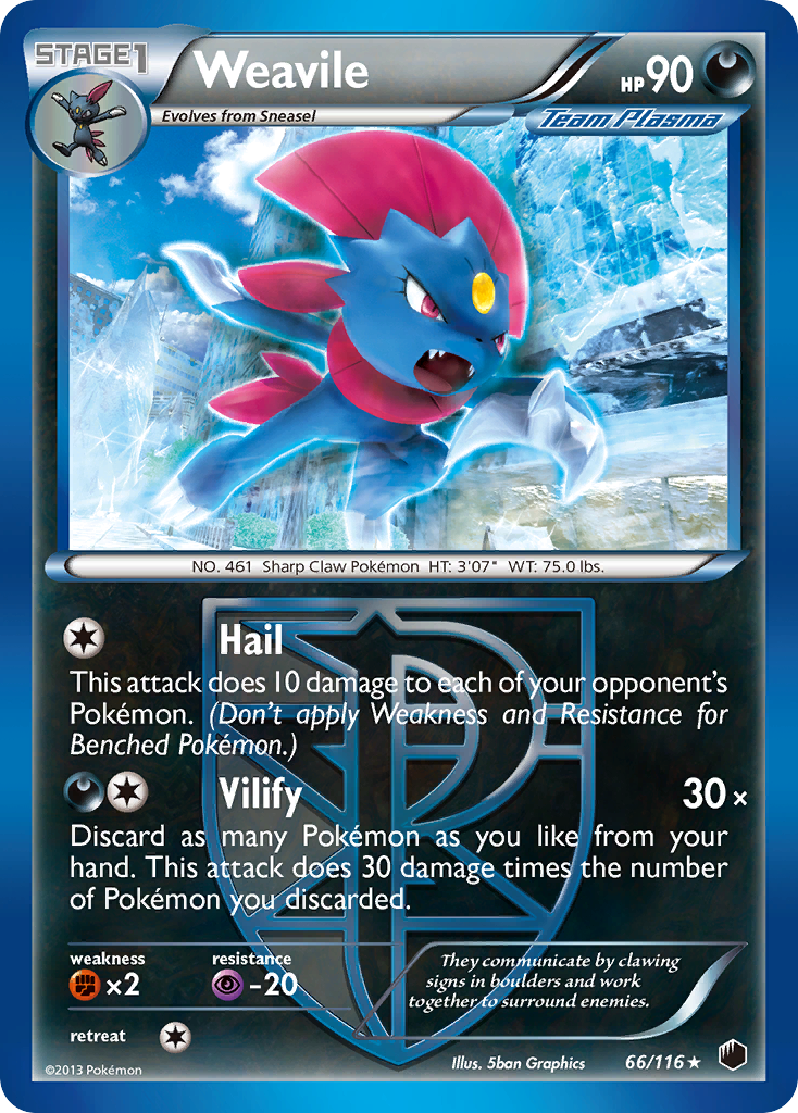Weavile (66/116) [Black & White: Plasma Freeze] | Odin's Place