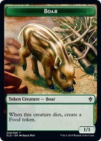 Boar // Food (18) Double-Sided Token [Throne of Eldraine Tokens] | Odin's Place