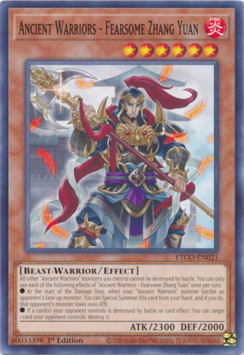 Ancient Warriors - Fearsome Zhang Yuan [ETCO-EN021] Common | Odin's Place