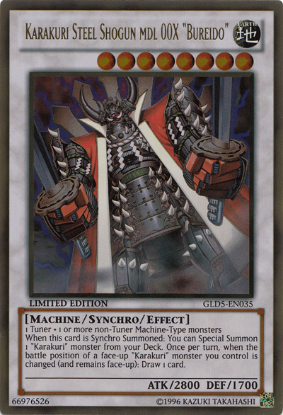 Karakuri Steel Shogun mdl 00X Bureido [GLD5-EN035] Gold Rare | Odin's Place